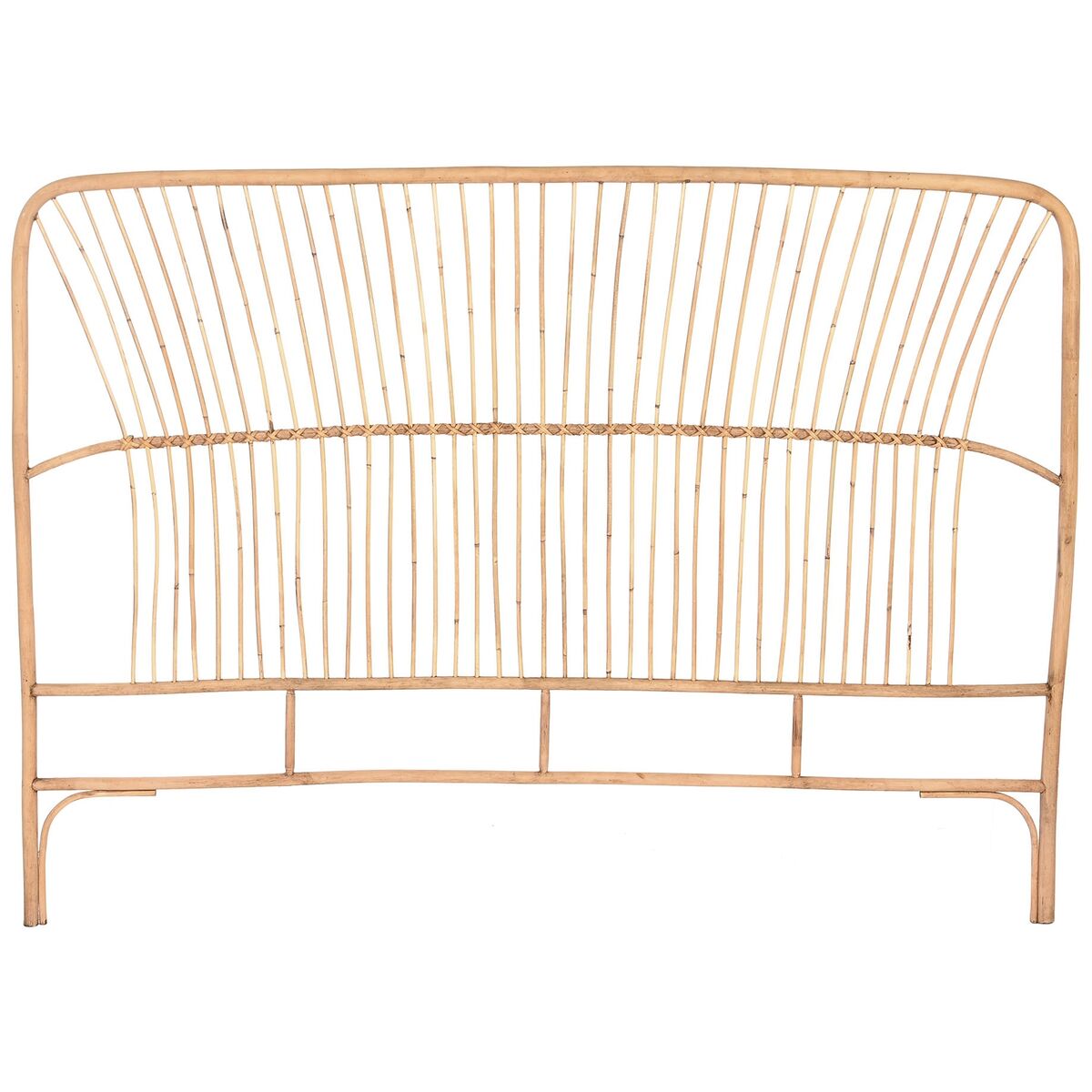 Headboard Home ESPRIT Brown Natural Light brown Bamboo 160 x 3 x 115 cm