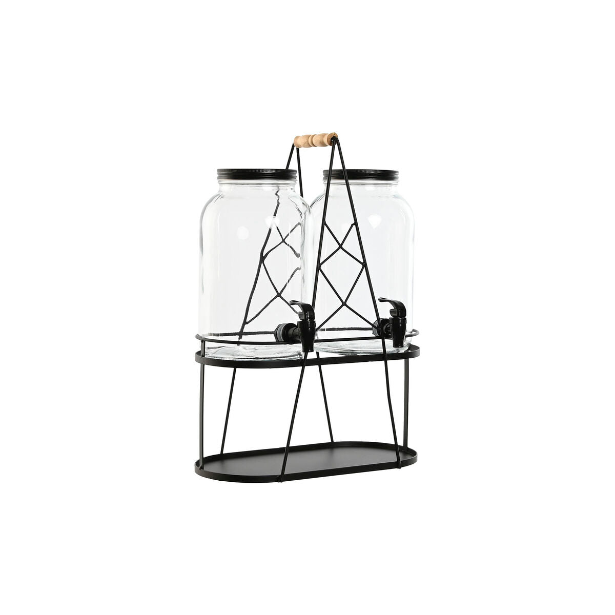 Drinks dispenser Home ESPRIT Black Metal Crystal 3,5 L 34 x 18 x 46 cm