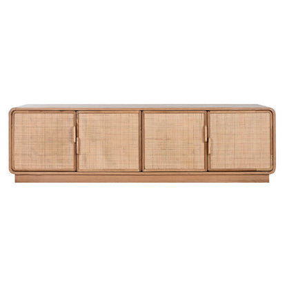 TV furniture Home ESPRIT Natural Rattan Oak 157 x 40 x 46 cm