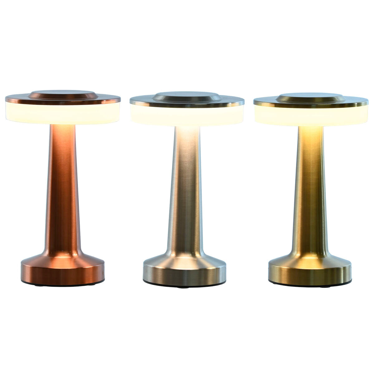 Desk lamp Home ESPRIT Copper Golden Silver 12 x 12 x 20 cm (3 Units) Home ESPRIT