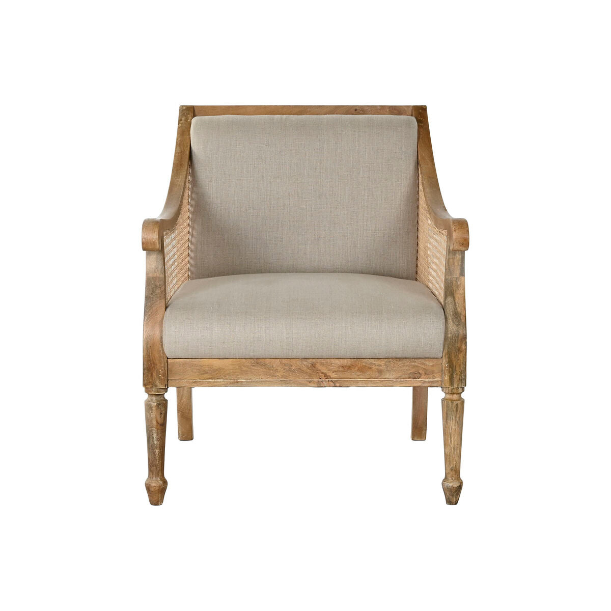 Armchair Home ESPRIT White Natural Mango wood 70 x 75 x 83 cm