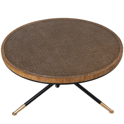 Centre Table Alexandra House Living Brown Black Rattan Natural Fibre 80 x 46 x 80 cm