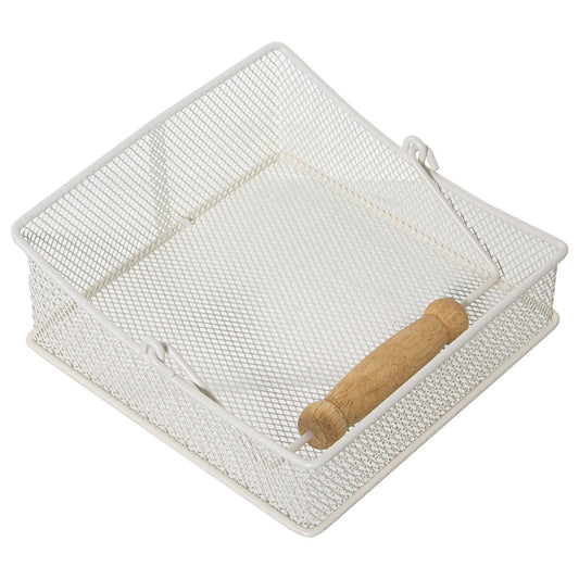 Napkin holder Alexandra House Living White Metal 18 x 8 x 18 cm Grille With handle