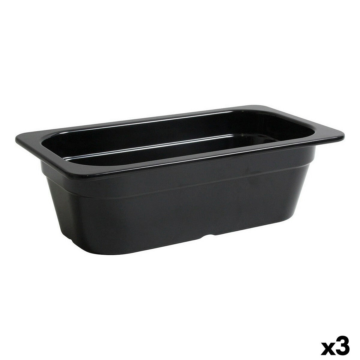 Serving Platter Inde Black 32,5 x 17,6 x 10 cm (3 Units)