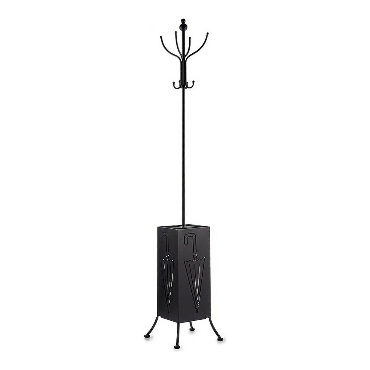 Coat rack Umbrella stand Black Metal (34 x 188 x 34 cm) Gift Decor