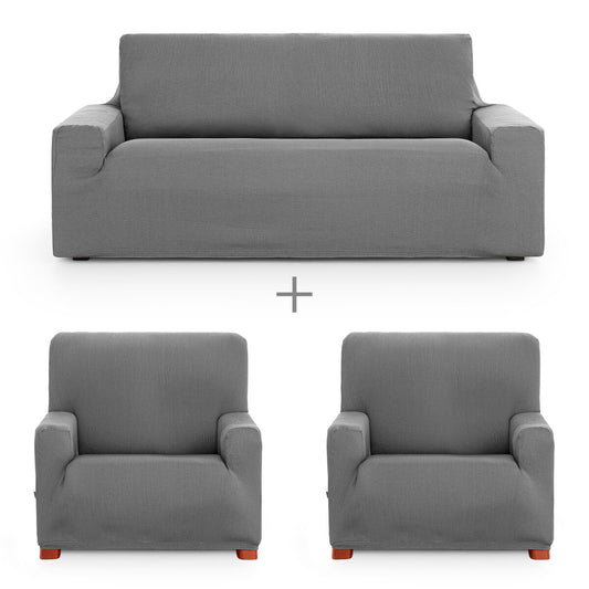 Sofa cover set Eysa ULISES Grey 3 Pieces