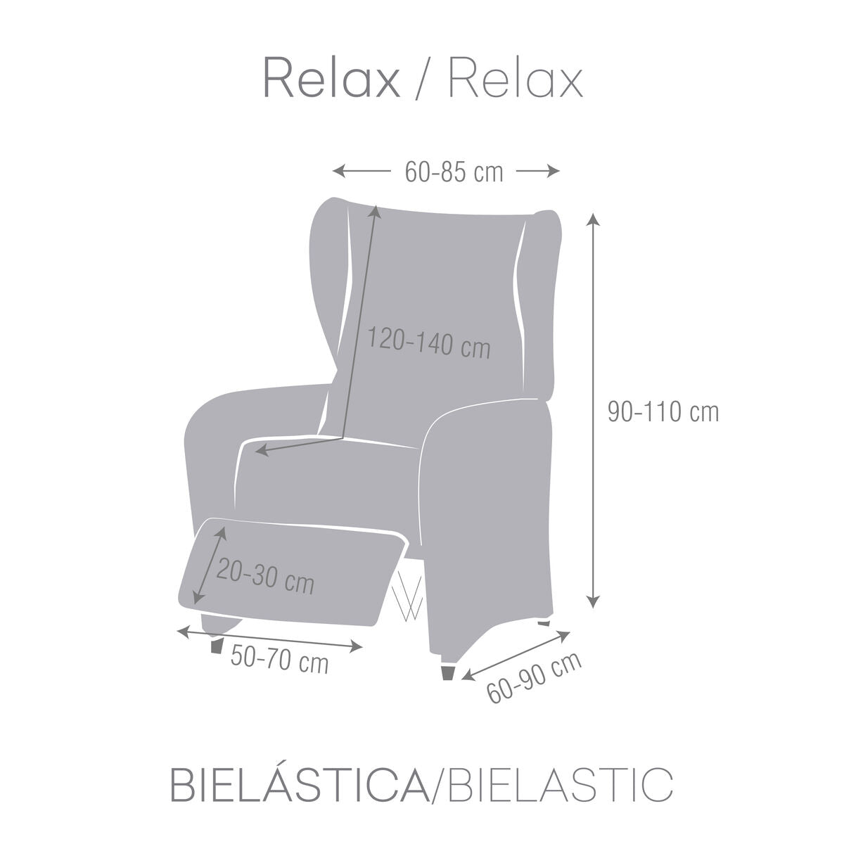 Slipcover for armchair with separate legs Eysa ROC White 90 x 120 x 85 cm Eysa