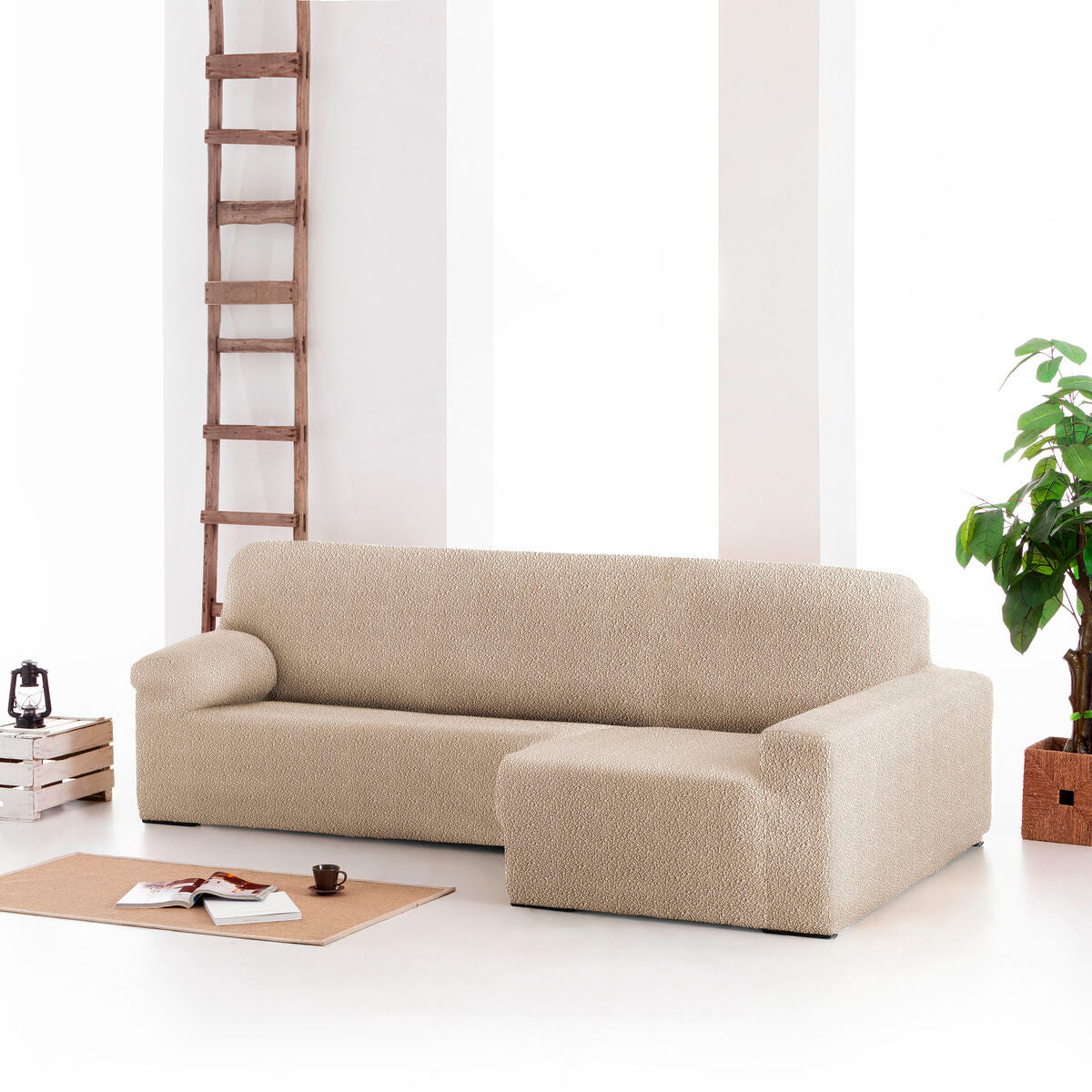 Right short arm chaise longue cover Eysa ROC Beige 180 x 120 x 360 cm Eysa