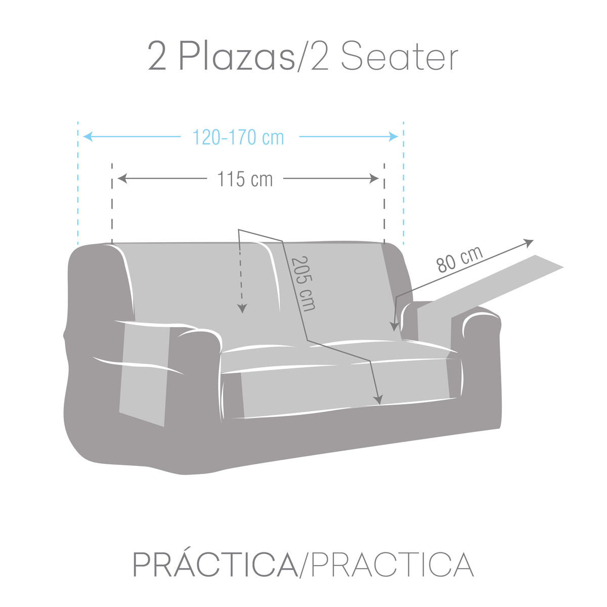 Sofa Cover Eysa MONTBLANC Grey 100 x 110 x 115 cm Eysa