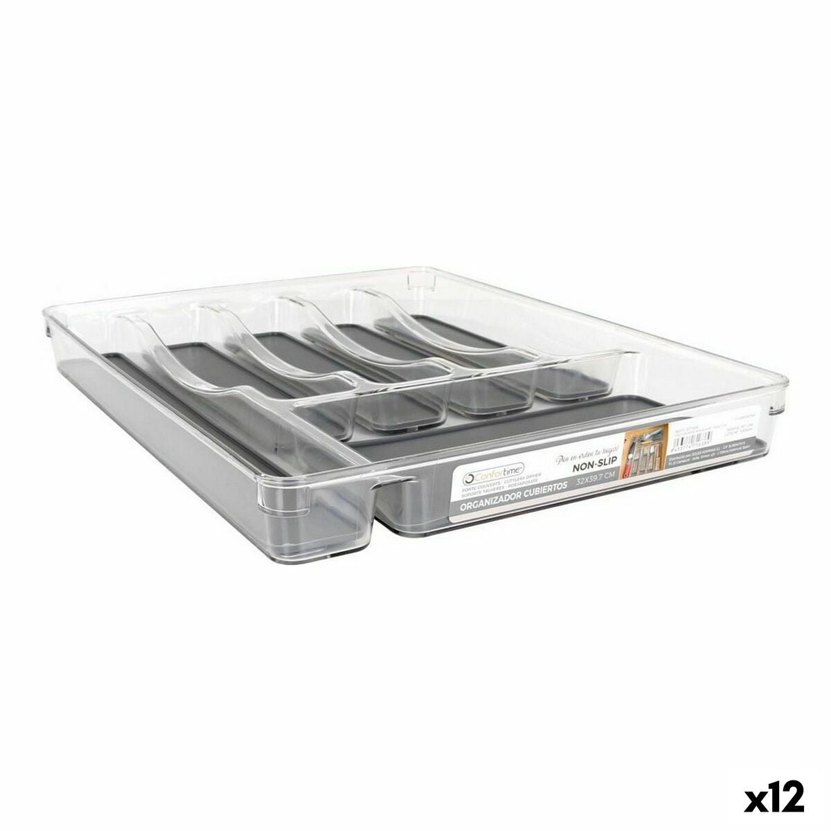 Cutlery Organiser Confortime Non Slip Pet 32 x 39,7 x 4,5 cm (12 Units)