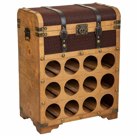 Bottle rack Alexandra House Living Brown PVC Wood Metal Cloth 28 x 59 x 45 cm Chest Alexandra House Living