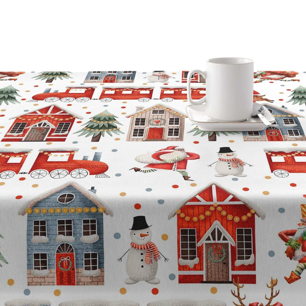 Stain-proof resined tablecloth Belum Merry Christmas Multicolour 250 x 150 cm