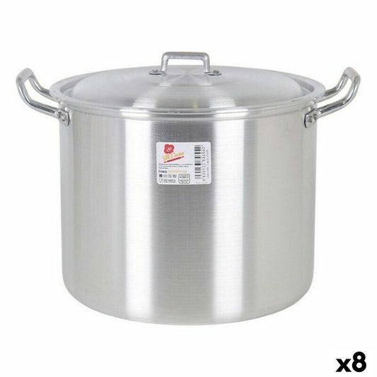 Casserole with Lid 39693 Ø 22 cm Silver 6 L Aluminium 29 x 23 x 20 cm BigBuy Cooking