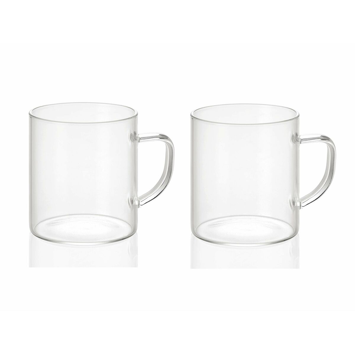 2 Piece Mug Set Andrea House ms19209 Transparent Glass 300 ml 2 x 300 ml Ø 7,5 x 8,5 cm - byKim