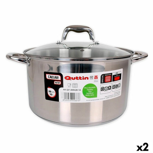 Pan Quttin 139513 10 L Steel (2 Units) (ø 28 x 16,5 cm) Quttin