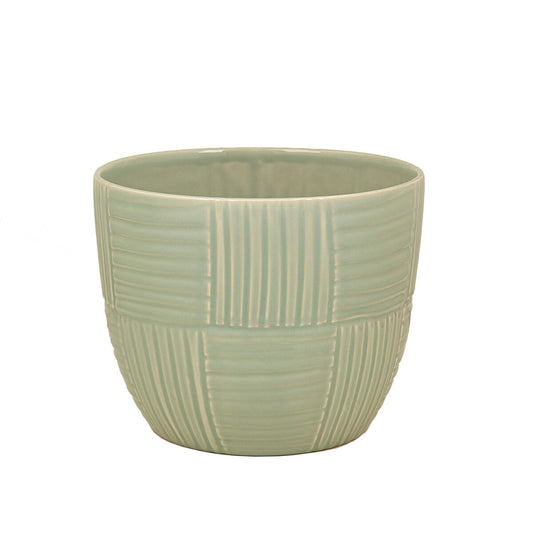 Planter Romimex Light Blue Ceramic 26 x 22 x 26 cm Romimex