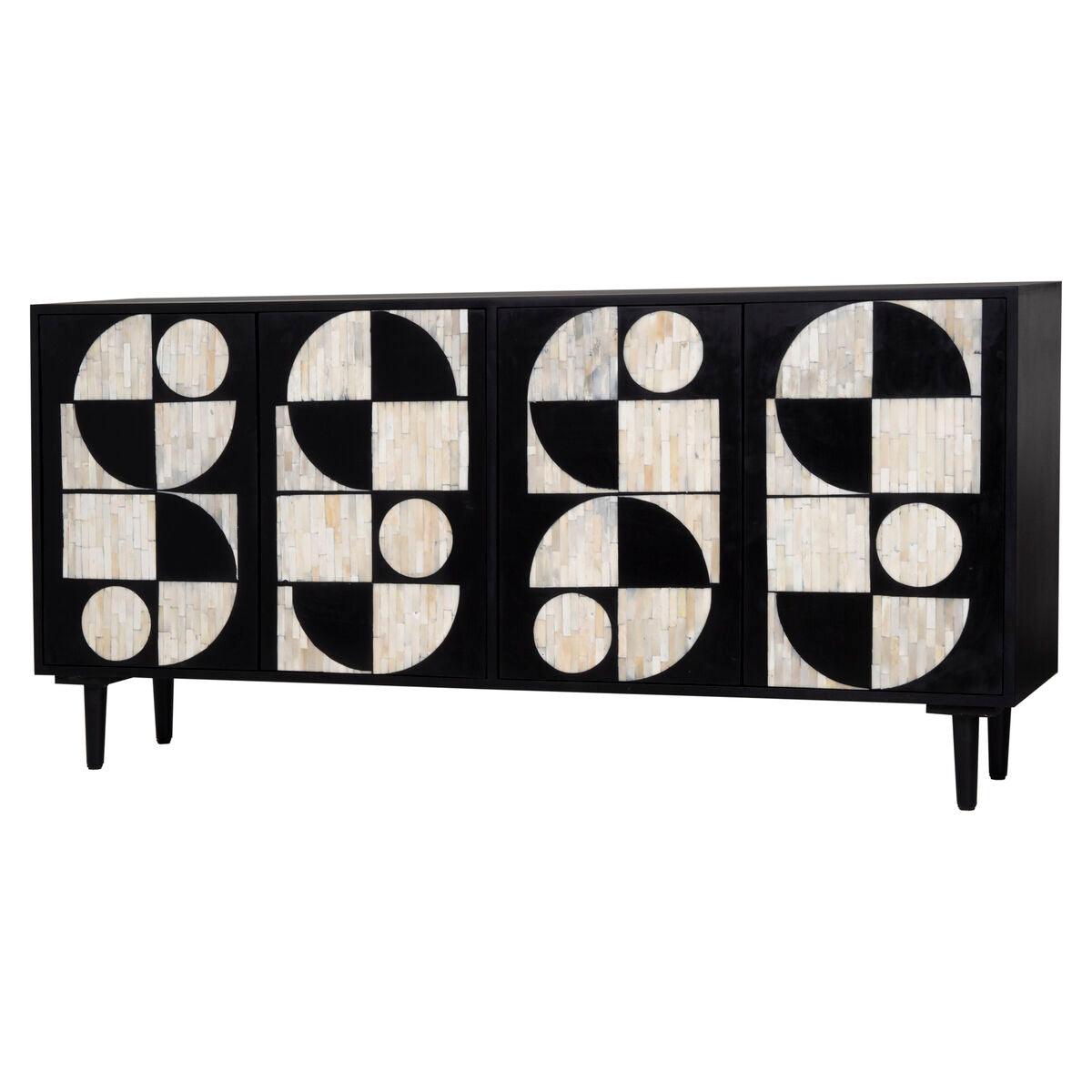 Sideboard Romimex Brown Black Wood Bone 40 x 80 x 160 cm Romimex