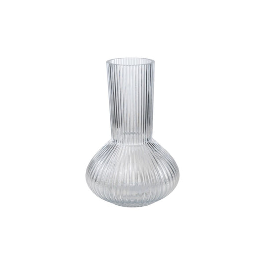 Vase Romimex Transparent Glass Stripes 19 x 30 x 19 cm Romimex