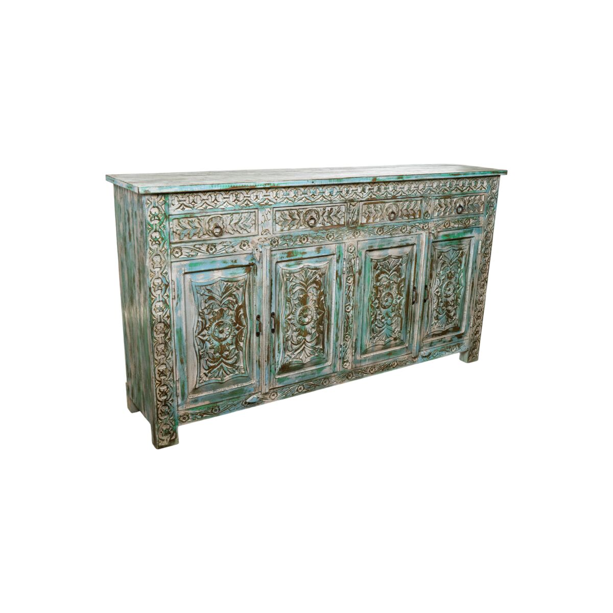 Sideboard Romimex Brown Turquoise Mango wood 180 x 101 x 40 cm Romimex