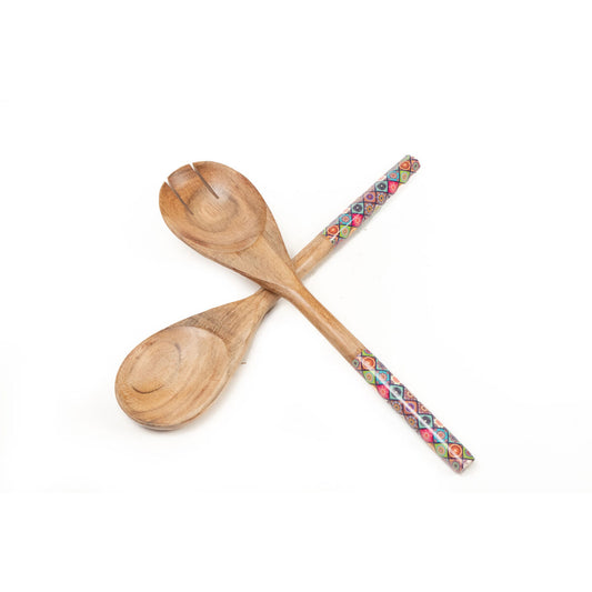 Salad serving utensils Romimex Red Mango wood (2 Pieces) Romimex