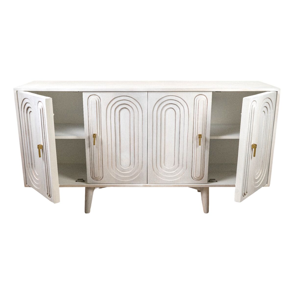 Sideboard Romimex White Mango wood 42 x 81 x 152 cm Romimex