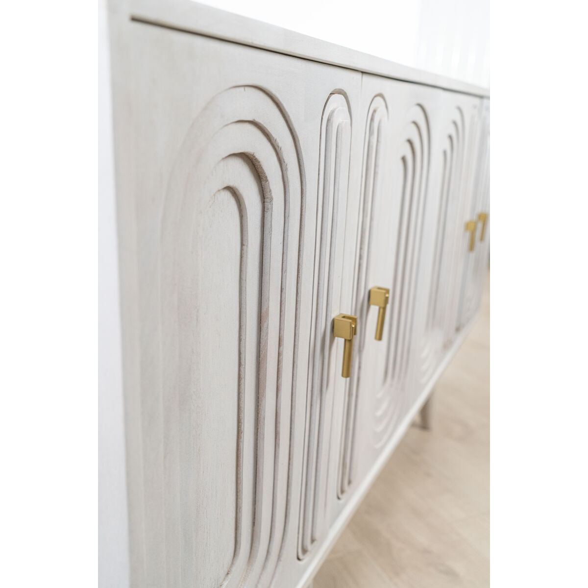 Sideboard Romimex White Mango wood 42 x 81 x 152 cm Romimex