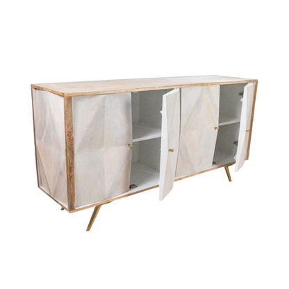 Sideboard Romimex White Natural Mango wood 41 x 77 x 152 cm Romimex