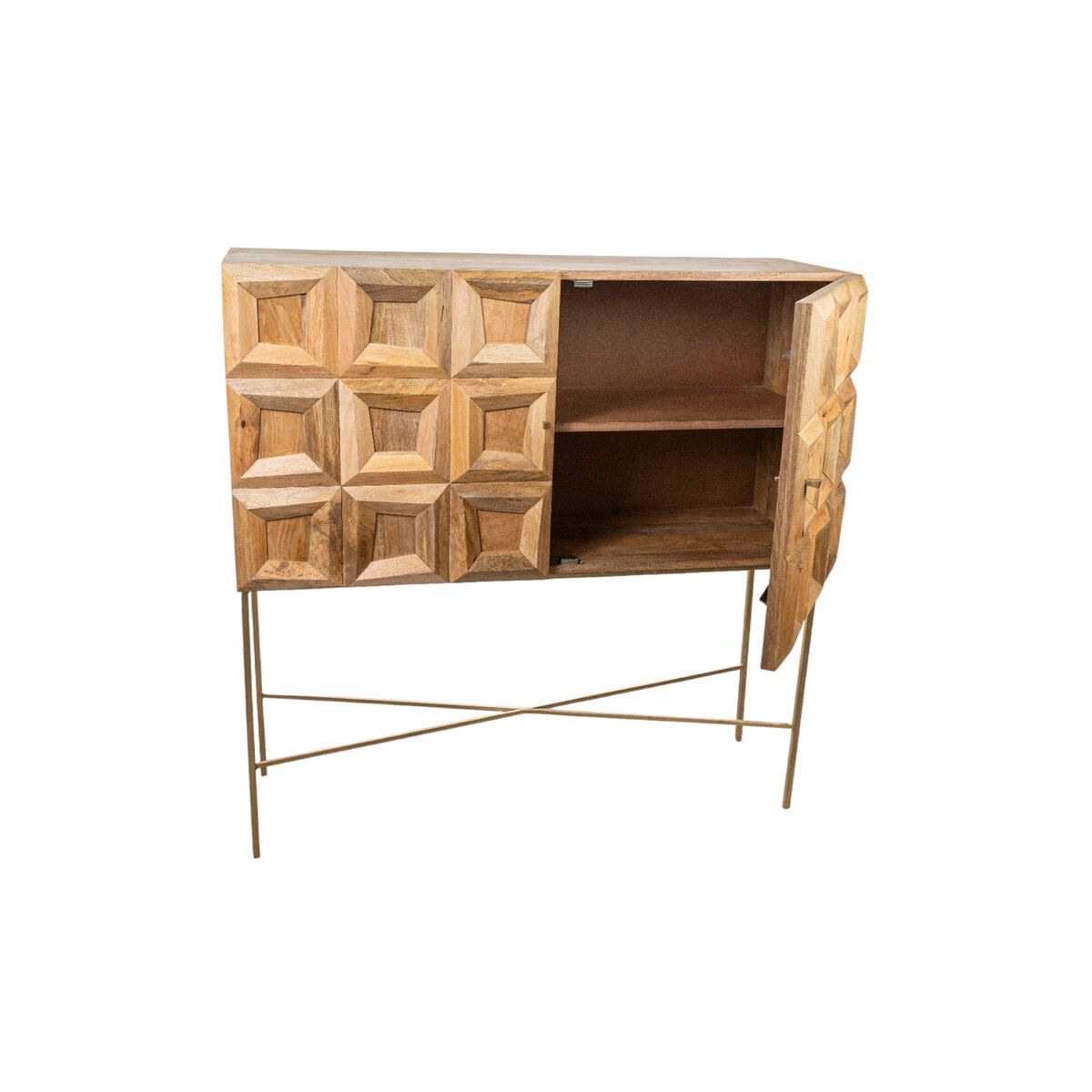 Sideboard Romimex Brown Golden Mango wood 44 x 122 x 122 cm Romimex