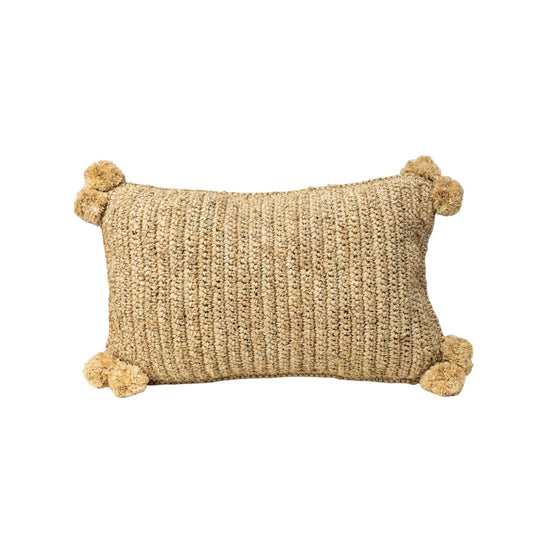 Cushion Romimex Natural Natural Fibre 40 x 35 x 10 cm Romimex