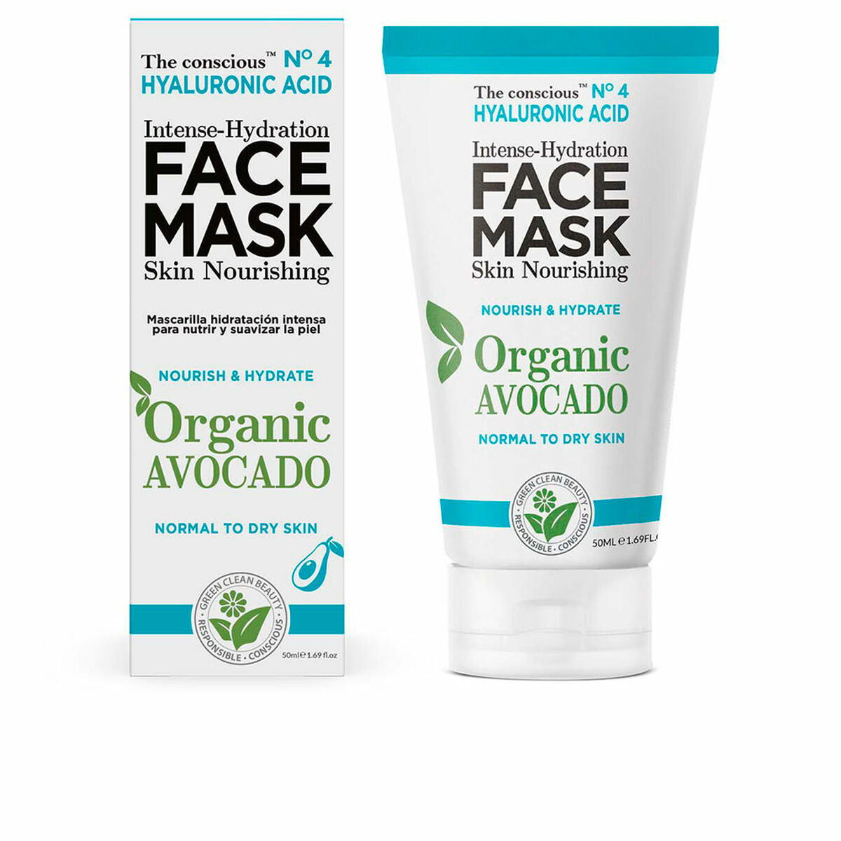 Moisturizing Facial Mask The Conscious Hyaluronic Acid Avocado (50 ml) The Conscious