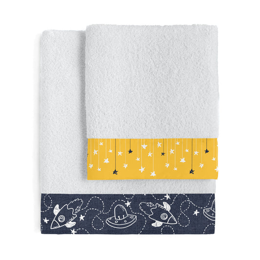 Towel set HappyFriday Mr Fox Starspace Multicolour 2 Pieces HappyFriday