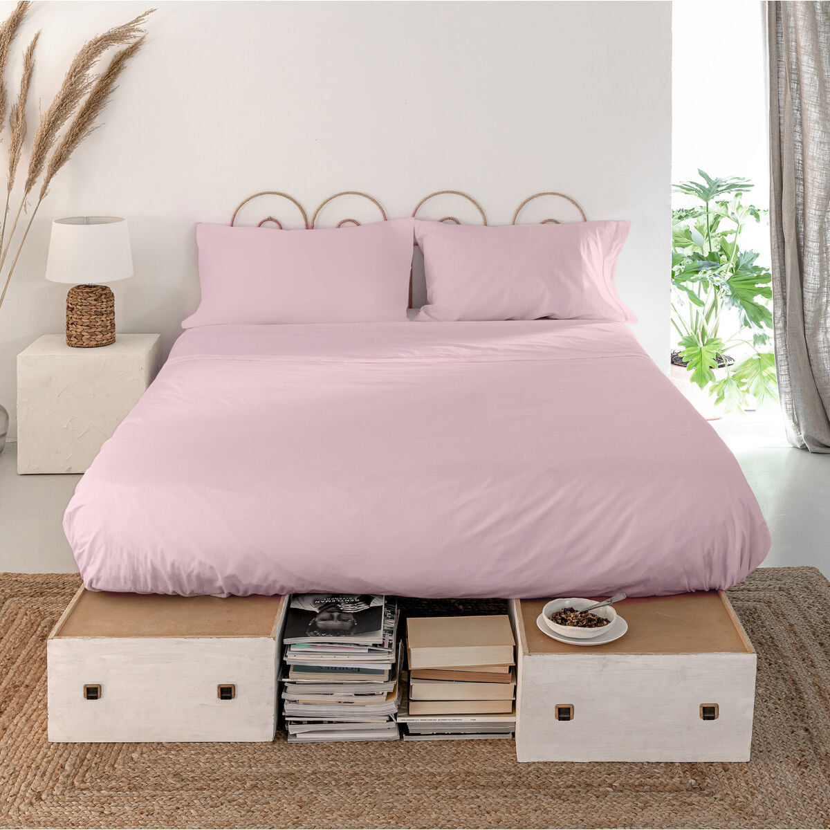 Top sheet HappyFriday Basic Light Pink 240 x 270 cm