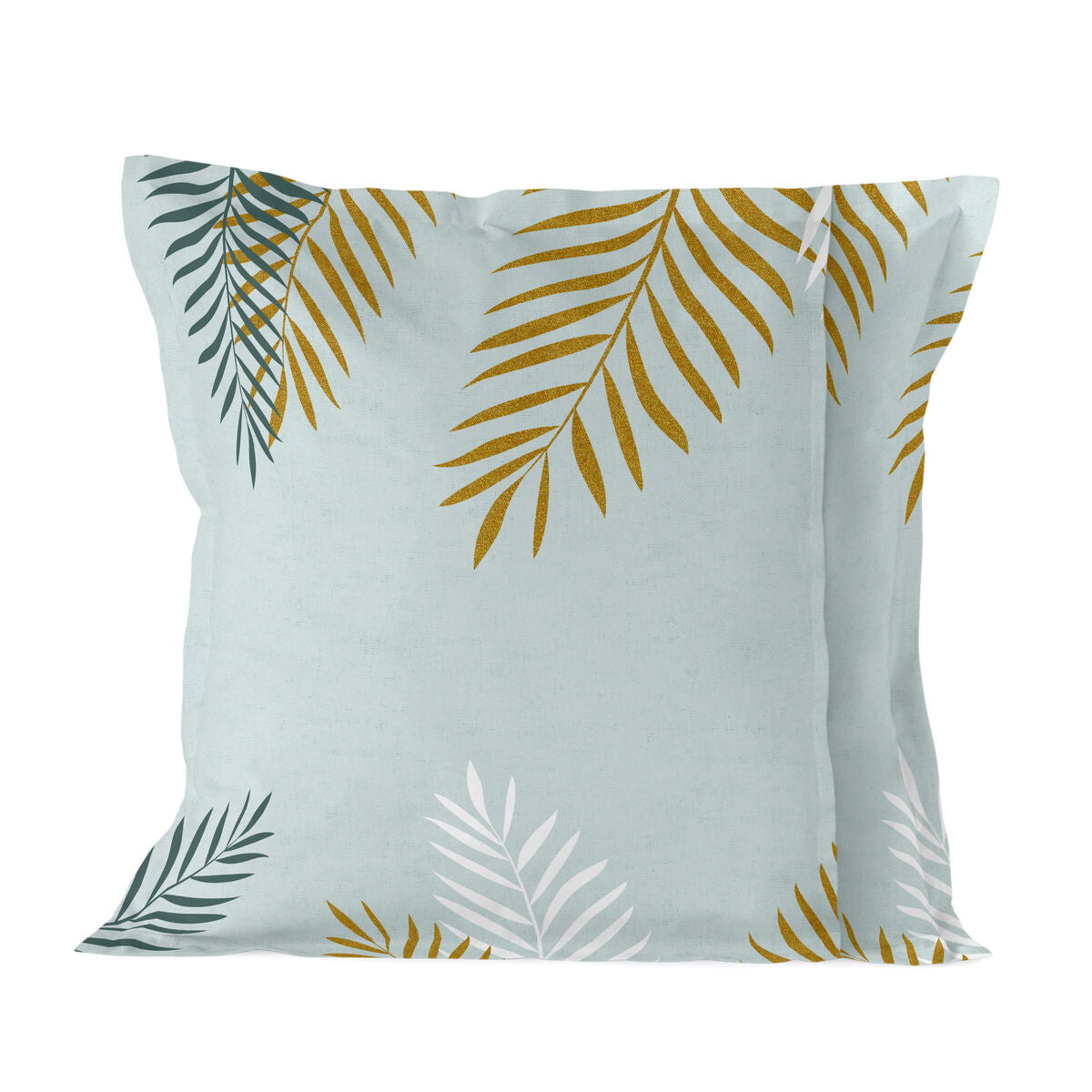 Pillowcase HappyFriday Blanc Foliage Mint Multicolour 80 x 80 cm HappyFriday