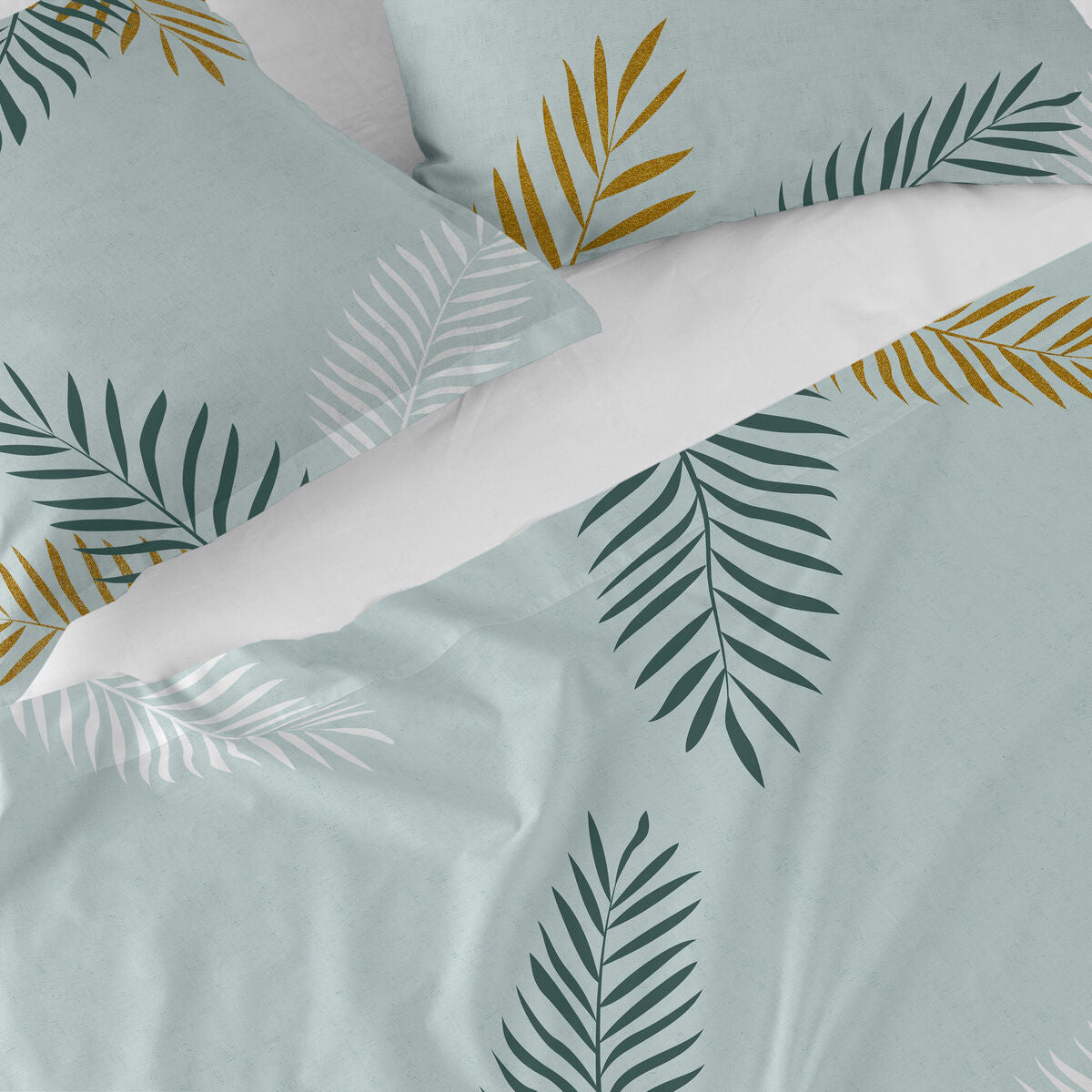 Top sheet HappyFriday Blanc Foliage Mint Multicolour 210 x 270 cm HappyFriday