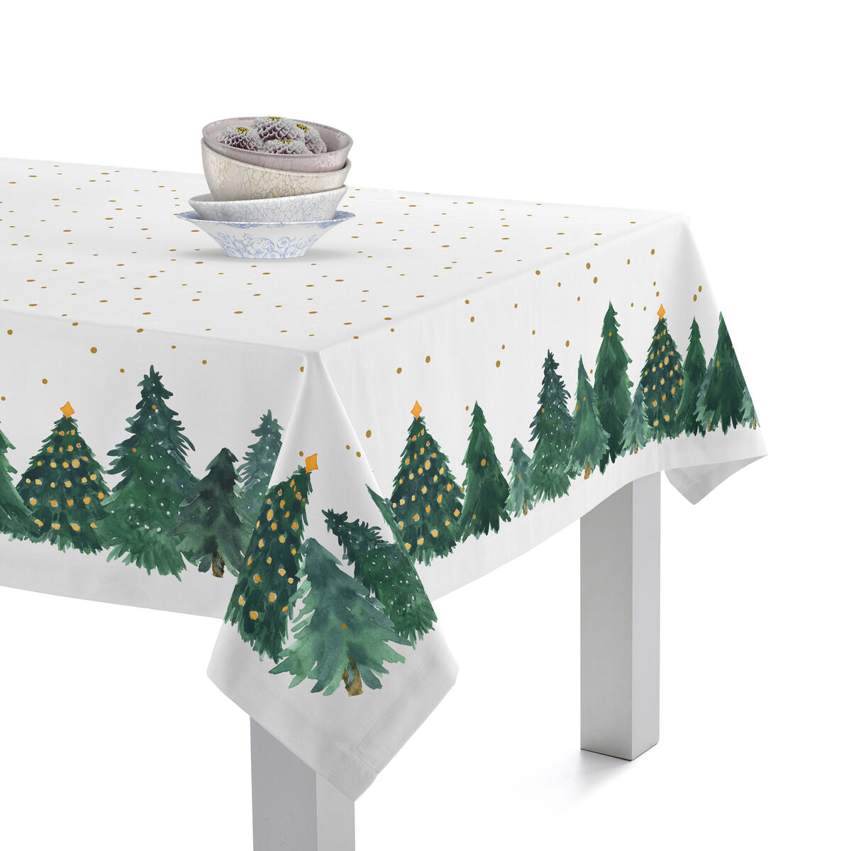 Tablecloth HappyFriday Xmas Sapin Multicolour 145 x 150 cm HappyFriday