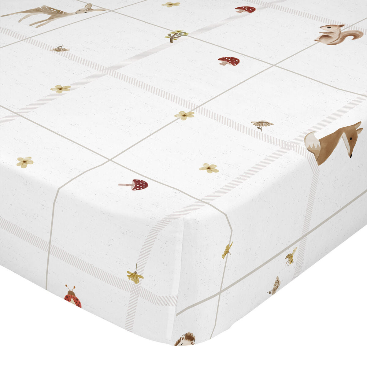 Fitted sheet HappyFriday MINI White Multicolour 60 x 120 x 14 cm HappyFriday