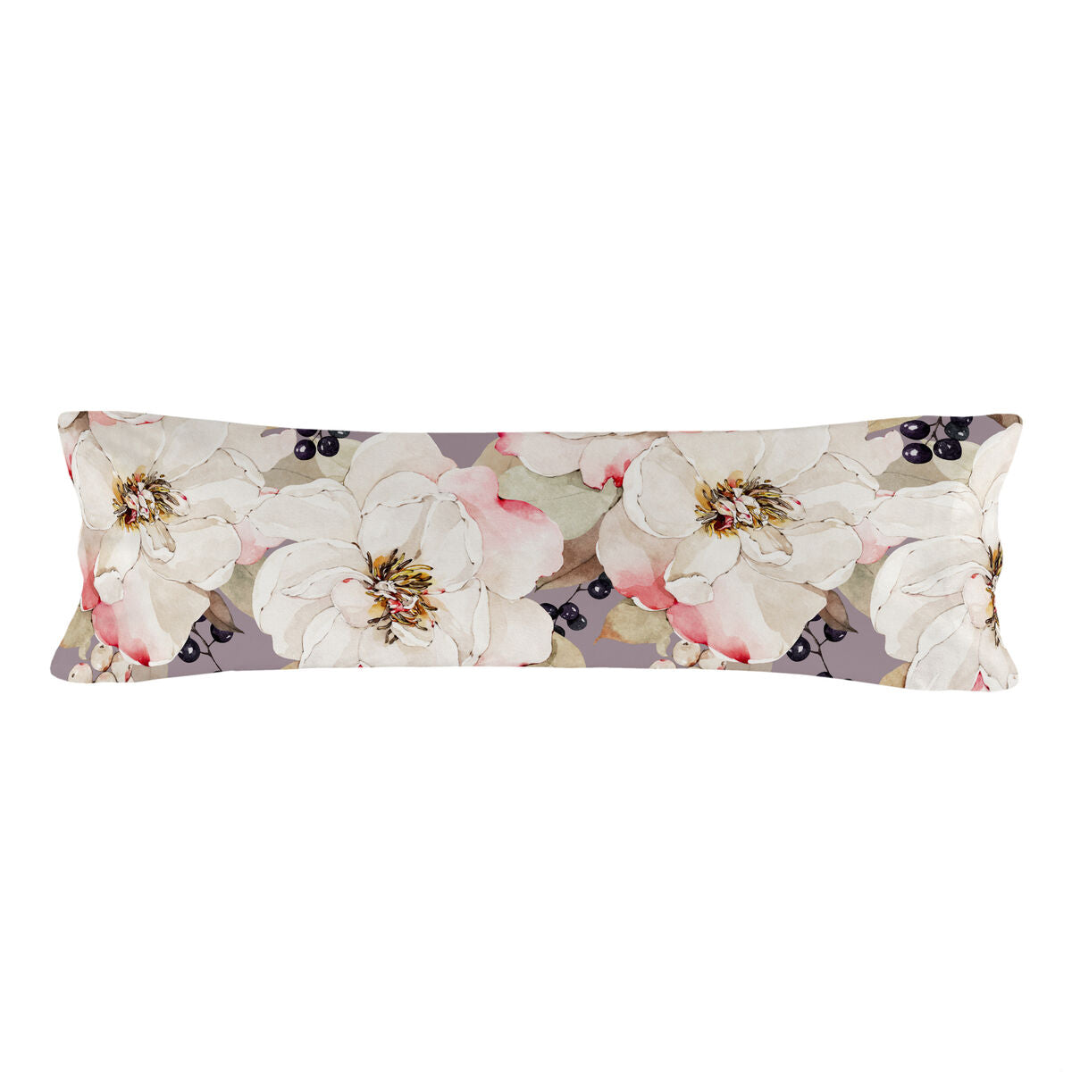 Pillowcase HappyFriday White Peonies Multicolour 45 x 125 cm HappyFriday