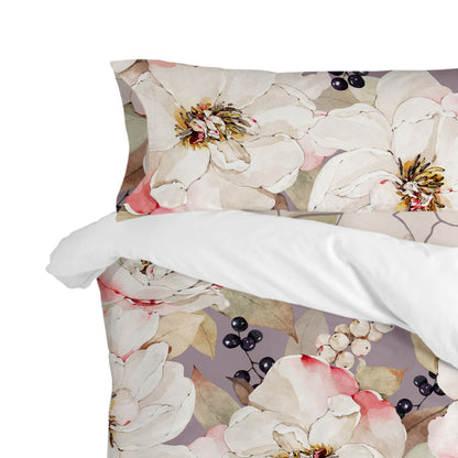 Pillowcase HappyFriday White Peonies Multicolour 45 x 110 cm (2 Units) HappyFriday