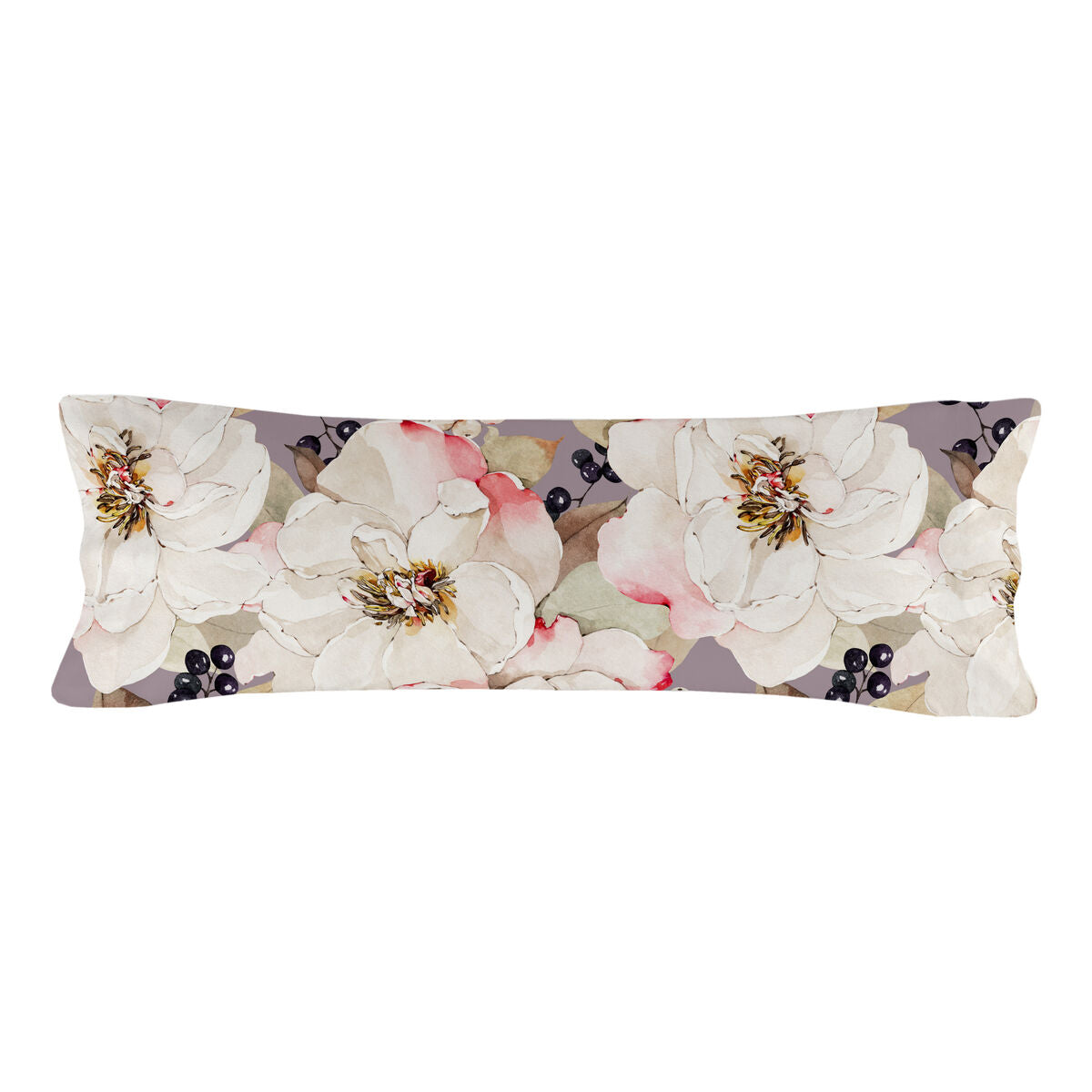 Pillowcase HappyFriday White Peonies Multicolour 45 x 110 cm HappyFriday