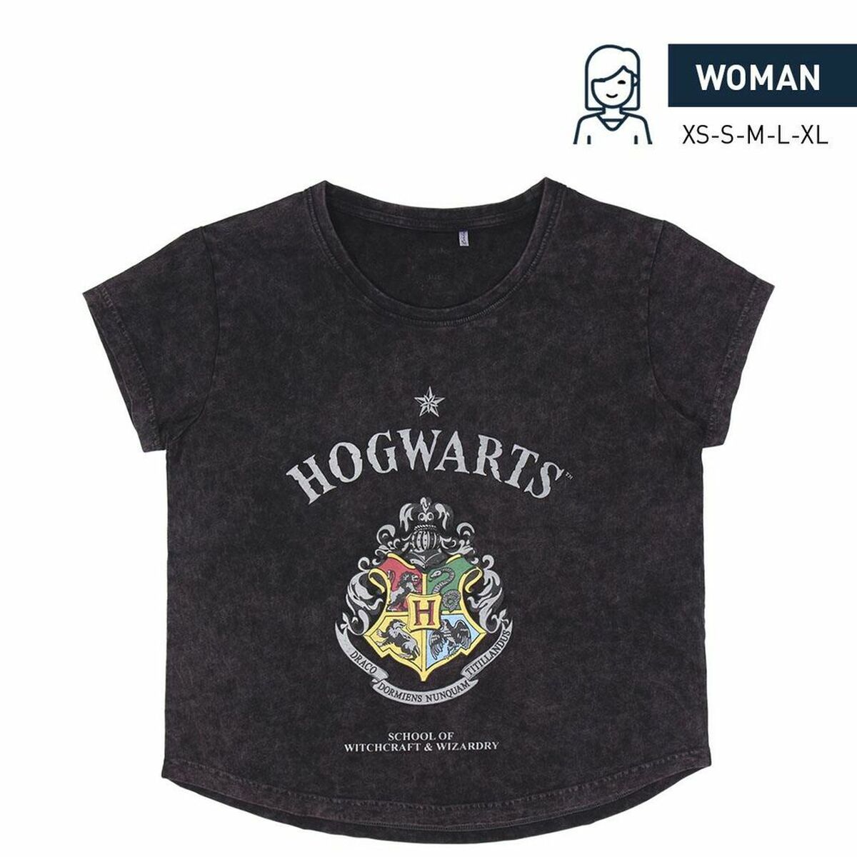 Women’s Short Sleeve T-Shirt Harry Potter Grey Dark grey Harry Potter