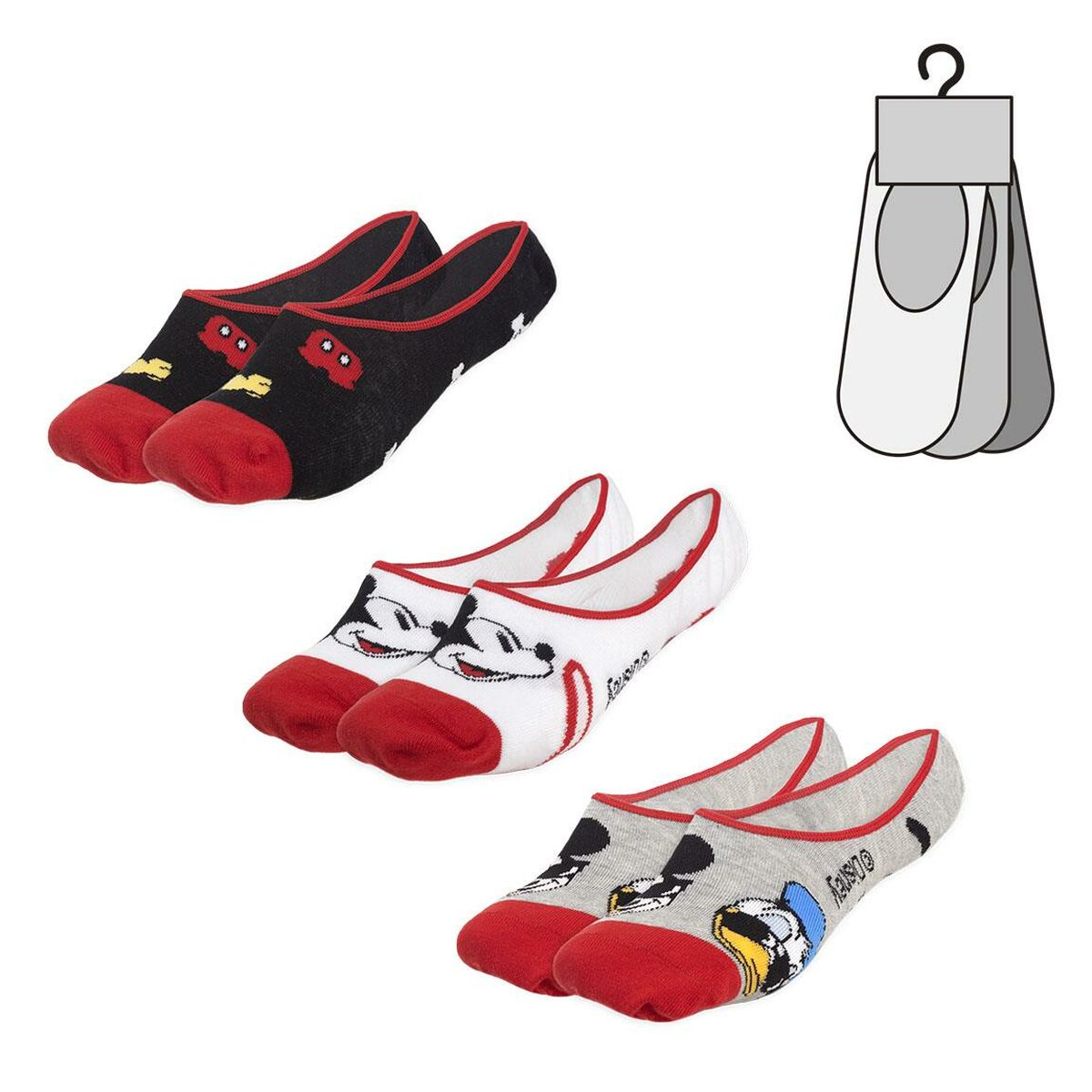 Socks Mickey Mouse Unisex 3 pairs Mickey Mouse