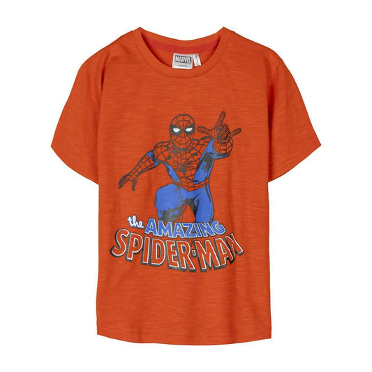 Child's Short Sleeve T-Shirt Spider-Man Orange