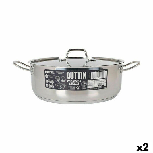 Casserole with lid Quttin Hotel Steel ø 32 x 12 cm (2 Units) Quttin