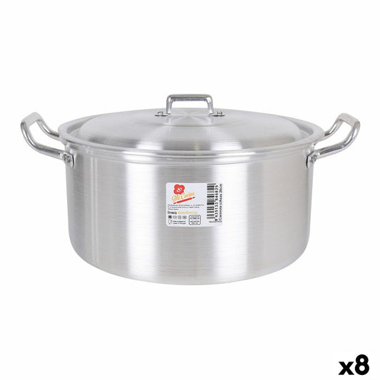 Casserole with lid Aluminium 33,5 x 28 x 15 cm (8 Units) BigBuy Cooking