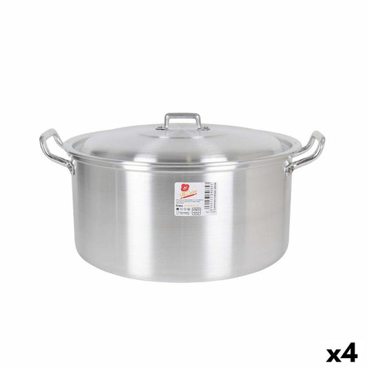 Casserole with lid Aluminium 38,5 x 33 x 18,5 cm (4 Units) BigBuy Cooking