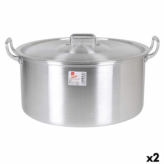 Casserole with lid Aluminium 49 x 41 x 24 cm (2 Units) BigBuy Cooking