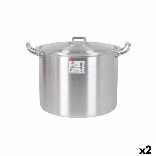 Casserole with Lid Aluminium 36 x 30 x 26 cm (2 Units) BigBuy Cooking