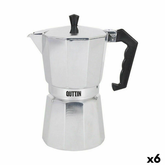 Italian Coffee Pot Quttin Aluminium 9 Cups (6 Units) Quttin