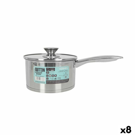 Saucepan with Lid Quttin Hermes 2,2 L Steel (8 Units)