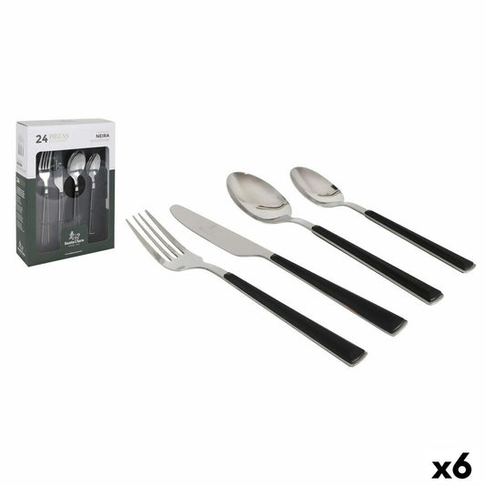 Cutlery Set Santa Clara Neira Steel 24 Pieces (6 Units)